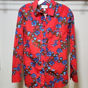 J. Crew | Red and Blue Floral Shirt | 4